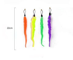Funny Cat Interactive Toys  Feather Teaser Stick Retractable Three Section Fishing Rod Colorful Plush With Bells Pet Supplies