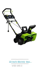 18-Inch 13.5-Amp Corded Electric Snow Blower Efficient Snow Removal Machine 700 lbs/min Comparable to Gas-Powered Thrower 30'