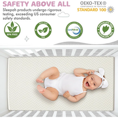 2” Crib Mattress Topper Memory Foam - Waterproof Breathable Soft Washable Cover 52” x28” x 2” Fits Standard Size Cribs & Toddler
