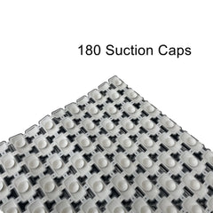 28.34" x 15.35 ", PP+TPE, Non-Slip Tile Bath Mat for Shower with Strong Suction Cups, Grey