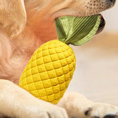 Squeaky Pineapple Dog Toy Natural Rubber Squeaky Indestructible Dog Chew Toys Tough Dog Puzzle Toys Treat Dispensing For Small