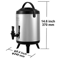 SucceBuy Stainless Steel Insulated Beverage Dispenser 2 Gallon 7.6 Liter Thermal Hot and Cold Drink Server Dispenser
