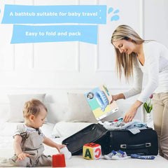 Baby Bathtub With Air Pump Portable Newborn Toddler Bathing Tub With Air Pump Collapsible Shower Basin For Boys And Girls Home