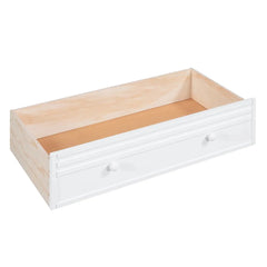 Wood Twin Over Twin Bunk Bed with Desk and Slide,Drawers Bookcase and Storage Staircase for Kids, White