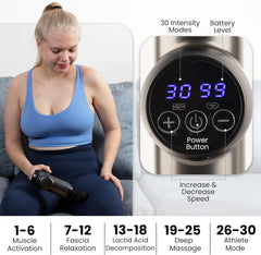 Professional Massage Gun 99 Speed Levels LED Touch Screen Muscle Massager Portable Carry Case for Athletes and Office Workers