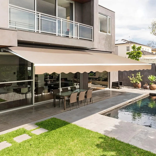 13'×10'Patio Awning Retractable Awning Sun Shade Awning Cover Outdoor Patio Canopy Sunsetter Deck Awnings