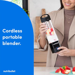 Portable Blender, Cordless, 20oz Vessel, Personal Blender, USB-C Rechargeable, Black