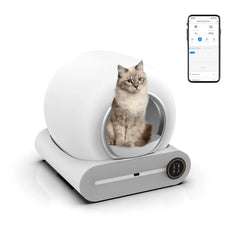 Self Cleaning Cat Litter Box, Automatic Cat Litter Box with APP Control Odor Removal Safety Protection for Multiple Cats 65L, wi