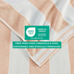 100% Cotton Velour 4 Pack Oversized Beach Towels Cabana Stripe Pool Towels - Quick Dry, Large Swim Towels for Adults and Kids
