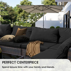 10 Piece Patio Furniture Set with 42In Fire Pit Table， Outdoor Furniture Sets Rattan Sectional Couch Outdoor Chairs
