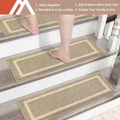 Soft Stair Treads Non-Slip Carpet Mat 28inX9in Indoor Stair Runners for Wooden Steps,Stair Rugs for Kids and Dogs,
