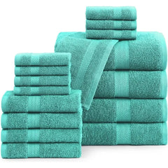 16 Piece Bath Towels - 100% Cotton Towels for Bathroom, Premium Quality Hotel Towels, Highly Soft & Absorbent