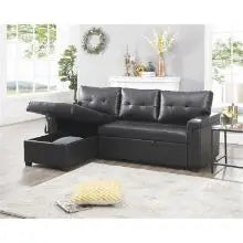 Sleeper Sectional Sofa with Convertible Sofa Bed & Storage Chaise