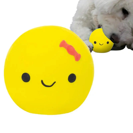 Egg Ball Dog Toy Soft Latex Rubber Animal Interactive Fetch Ball Cute Egg Doll Shape Four-color Squeaky Egg Dog Ball For Small