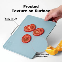 Plastic cutting board with grinding area and measuring function, cutting board for the kitchen, dishwasher safe, set of 3
