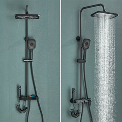 Rozin Black Smart Digital Display Shower Faucet Set Piano Style Rainlfall Bathroom System Grey Digital Mixer Tap Bidet Shower