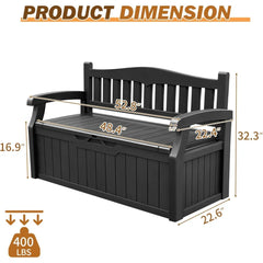 Storage Bench Deck Box Lockable for Patio Furniture,Garden Decor and Outdoor Seating for Cushions, Garden Tool and Pool Supplies