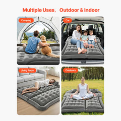 SucceBuy Car Air Mattress, Inflatable Car Camping Mattress, Flocking Thickened Travel Beds with Air Pump Fits Most SUV MPV Sedan