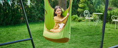 Upgraded Kids Hanging Pod Swing Chair with Inflatable Cushion, Child Hanging Hammock for Indoor and Outdoor