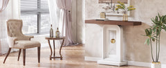 Modern Console Table, Narrow Sofa Entryway Table with Pendulum Shape Base, Contemporary Wood Accent Table