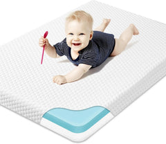 Pack and Play Mattress Pad,Dual-Sided Memory Foam Pack Mattresses,Portable Crib Mattress for Pack with Washable Removable Cover