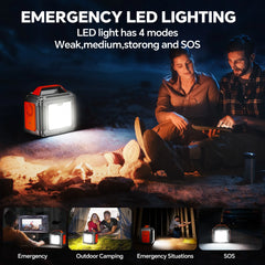 300W Portable Power Station, 296Wh 80000mAh Camping Solar Generator, Emergency Lithium Battery Outages,Black(with Solar Panel)