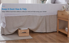 Simple&Opulence Premium 100% Linen Bed Skirt Basic Style 18 inch Tailored Drop Dust Proof Easy Fit Breathable Bedspreads Bed