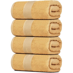 4 Pack Large Bath Towels (100% Cotton, 27x54 Inches) Plush Bath Towels - Luxurious, Dries Quickly, Super Absorbent