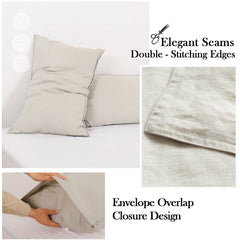Simple&Opulence 3/4 Pcs 100% Bed Linen Sheet Set Basic Style Washed Natural French Flax Soft Breathable Comforter Sheets Sets