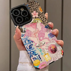 Fashion Leopard-pattern Phone Case for Fall, Anti-drop Protector Cover Compatible for IPhone 16 Pro Max 15 Pro 14Plus 13 12 11