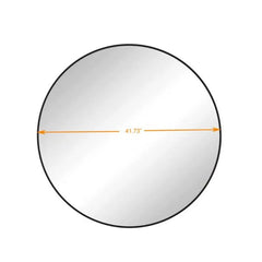 Wall Mirror 42 Inch Black Circular Mirror Metal Framed Mirror Round Vanity Mirror Dressing Mirror, for Bathroom, Living Room, Be