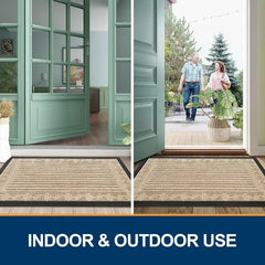 Front Door Mat Outdoor Entrance, Heavy Duty Sturdy Rubber Doormat, Stain and Fade Resistant, Easy To Clean, Low Profile