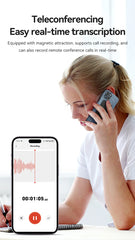 AI Powerd ChatGPT-4 App Phone Call Mini Audio Voice Recorder Espia Transcribe Summarize 58Language Translator Audio Dictaphone