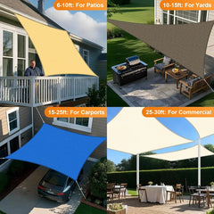 Sun Shade Sails Canopy, 185Gsm Shade Sail Uv Blo For Patio Garden Outdoor Facility And Activities (12'X12', Scarlet)