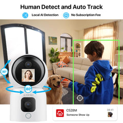 360° Smart Home Security Camera PTZ Auto Tracking Baby Monitor AI Panoramic HD Night Vision Indoor WiFi Surveillance Camera