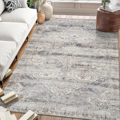 Machine Washable Area Rug Runner - Living Room Bedroom Bathroom Kitchen Entryway Office - Padded Low Pile Stain Resistant Premiu