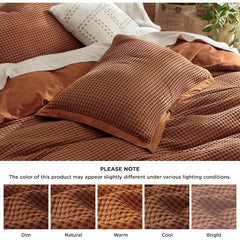 Cotton Duvet Cover King - 100% Cotton Waffle Weave Coconut White Duvet Cover King Size, GentleSoft™ and Breathable Bedding Set