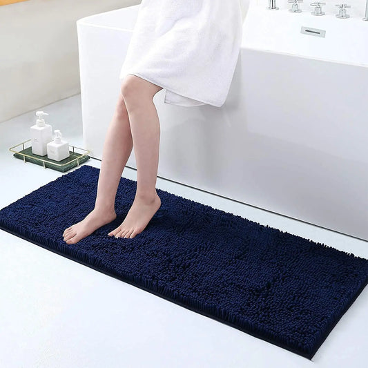 Luxury Chenille Bathroom Rugs 47X17, Extra Soft And Absorbent Shaggy Bath Mat, Hine Washable, Non-Slip Plush Carpet Runner For