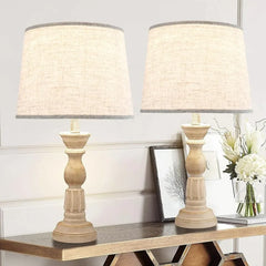 Lamp Shades Set of 2 Large Drum Linen Lampshade 14" Top X 16" Bottom X 11" High (Spider) Farmhouse Lamp Shade for Table