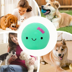 Egg Ball Dog Toy Soft Latex Rubber Animal Interactive Fetch Ball Cute Egg Doll Shape Four-color Squeaky Egg Dog Ball For Small