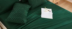 Andency California King Comforter Set Dark Emerald Green - 7 Pieces Bed in a Bag Cal King Beddding Comforter Sets, Tufted Lightw