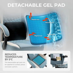 Gaming Chair Breathable Fabric Computer Chair with Pocket Spring Cushion, Comfortable Office Chair with Gel Pad and Storage Bag