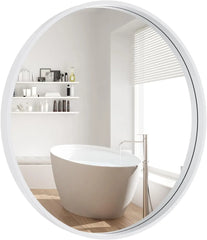 Round Mirror with Wood Frame 24 Inch Circle Wall Mirror for Bathroom Round Wall Mirror for Wall Decor, Vanity,