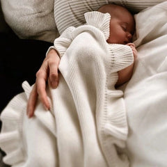 Knitted Baby Swaddle Blanket for New Born Babies Accessories Ruffle Stroller Blanket Bedding items Infant Nap Bed Cover Albedo