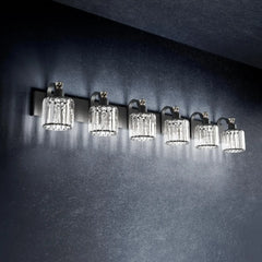 3/4/5/6 Lights Modern Crystal Bathroom Vanity Lights, Black Bathroom Light Fixtures, Crystal Vanity Shower Lights Over Mirror