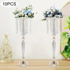 10 Pcs Acrylic Flower Vases Wedding Flower Stand Tables Centerpieces Decorations with Chandelier Crystal Clear