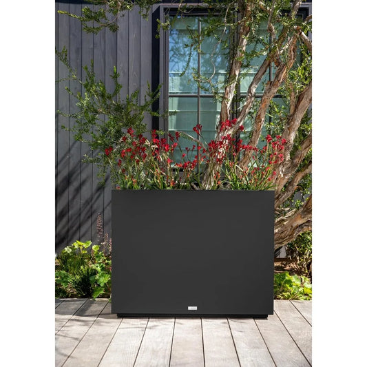 Block Series Span Plastic Planter - Tall Rectangular Planter for Indoor or Outdoor Patio/Porch | Durable All-Weather