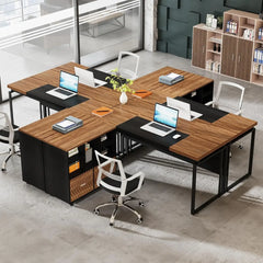 Conference Table with Splicing Board, Meeting Tables for Home Office, Business Training Seminar Table with Stylish Metal Legs