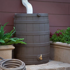 40 Gallon Flat Back Rain Barrel Durable Resin Eco-Friendly Water Collector Brass Spigot Rainwater Harvesting System Outdoor