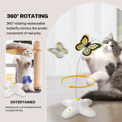 Cat Toy Flutter Bug Interactive Electronic Cat Stimulating Toy Interactive Butterfly Flutter Bug Cat Automatic Toys